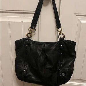 Coach Black Leather Shoulder Bag